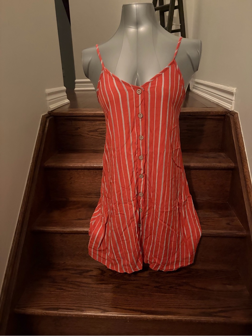 Cozy Casual Red and White Striped Mini Dress